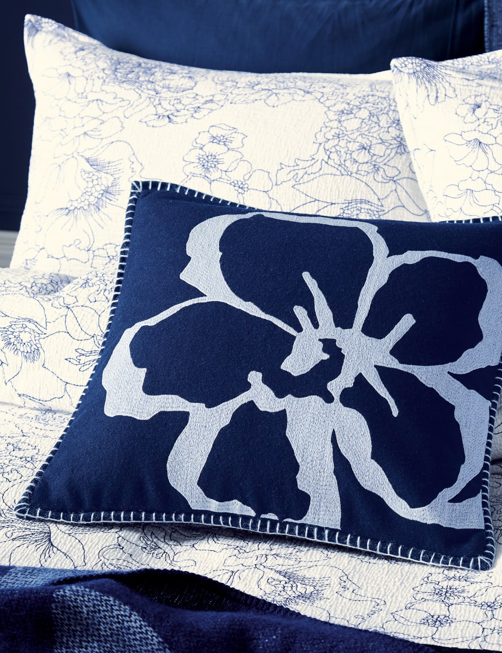 Magnolia Embroidered Cushion image 2