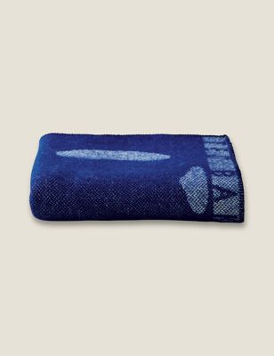 

Ted Baker Pure Wool Magnolia Jacquard Throw - Blue, Blue