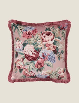 

Laura Ashley Velvet Pembury Mulberry Cushion, Mulberry