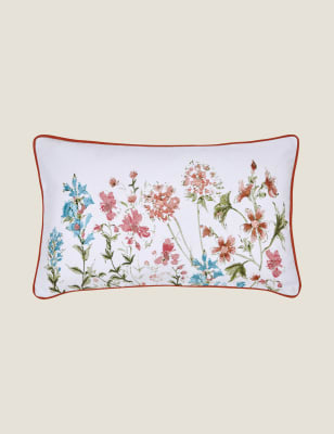 

Laura Ashley Pure Cotton Wild Meadow Bolster Cushion - Crimson, Crimson