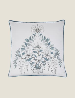 Marks And Spencer Laura Ashley Parterre Embroidered Cushion - Light Blue, Light Blue