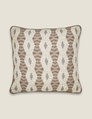 Marks And Spencer Bedeck of Belfast Pure Cotton Asha Textured Cushion - Grey Mix