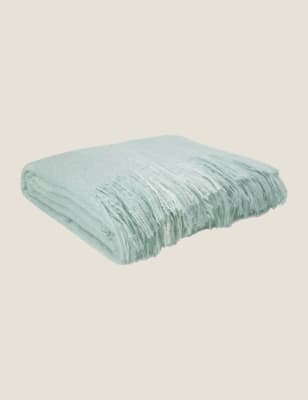 

Laura Ashley Anastasia Textured Throw - Duck Egg, Duck Egg