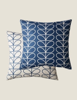 

Orla Kiely Pure Cotton Linear Stem Cushion - Blue, Blue