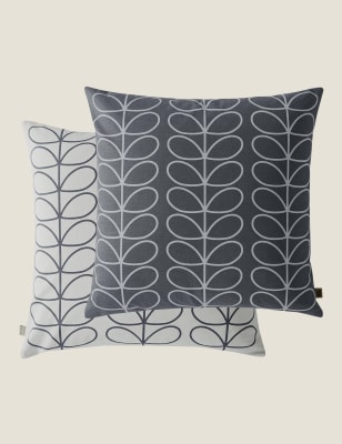 

Orla Kiely Pure Cotton Linear Stem Cushion - Light Grey, Light Grey