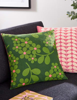 

Orla Kiely Pure Cotton Wisteria Cushion - Green, Green