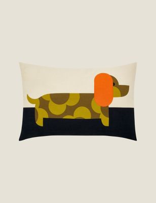 

Orla Kiely Pure Cotton Dachshund Bolster Cushion - Yellow, Yellow