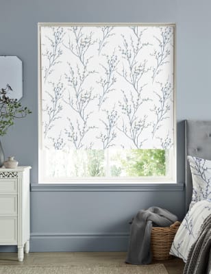 

Laura Ashley Pussy Willow Blackout Roller Blind - Light Blue, Light Blue