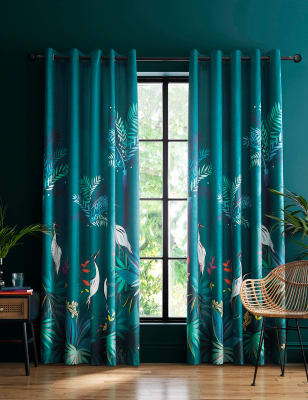 

Sara Miller Teal Heron Curtains, Teal