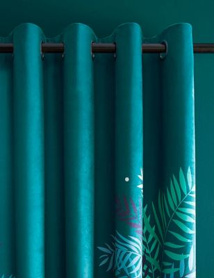 Image of Sara Miller Teal Heron Curtains - B9090, Teal