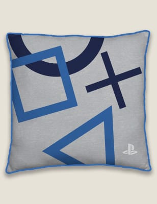 

CHARACTER PlayStation™ Blue Square Cushion - Multi, Multi