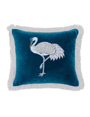 

Sanderson Velvet Crane & Frog Cushion - Navy, Navy