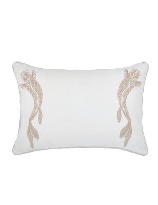 Cotton Blend Lotus Leaf Bolster Cushion