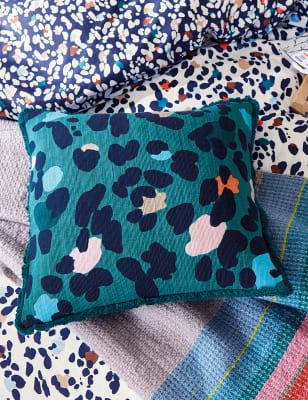 

Joules Pure Cotton Lynx Leopard Cushion - Multi, Multi