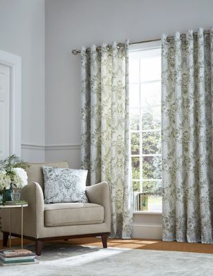 

Laura Ashley Pure Cotton Parterre Eyelet Curtains - Sage Green, Sage Green