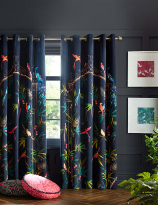 

Sara Miller Velvet Enchanted Gate Curtains - Navy, Navy