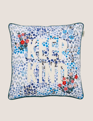 

Cath Kidston Pure Cotton Kindness Cushion - Blue, Blue