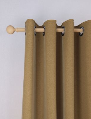 

M&S Collection Brushed Eyelet Blackout Thermal Curtains - Ochre, Ochre
