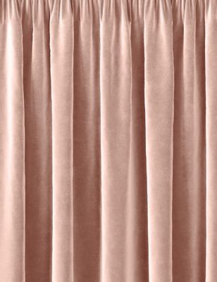M&S Velvet Pencil Pleat Curtain