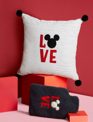 

Mickey Mouse™ Embroidered Cushion - Black Mix, Black Mix