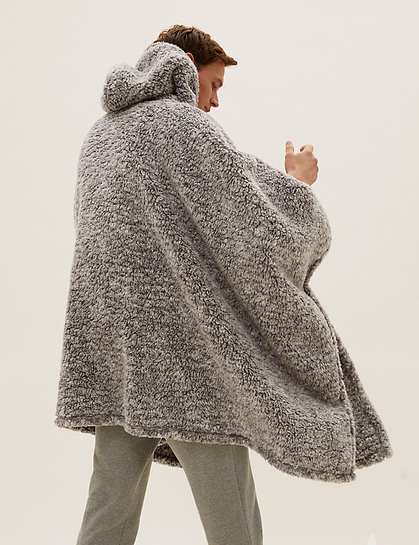Teddy Fleece Adults' Hooded Blanket - FR