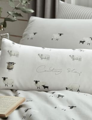 

Sophie Allport Counting Sheep Bolster Cushion - Light Grey, Light Grey