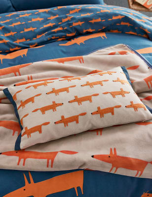 

Scion Nackenkissen aus reiner, gebürsteter Baumwolle mit Mr. Fox-Motiv - Hellblau, Hellblau