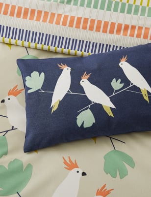 

Scion Pure Cotton Lovebirds Bolster Cushion - Medium Cream, Medium Cream