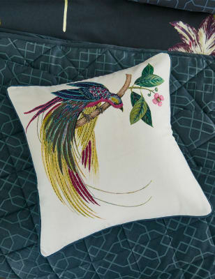 

Sanderson Pure Cotton Tulipomania Embroidered Cushion - Ivory, Ivory