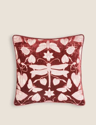 

Heritage Devore Cushion - Burgundy, Burgundy