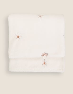 

Fleece Moon and Stars Throw - Cream, Cream