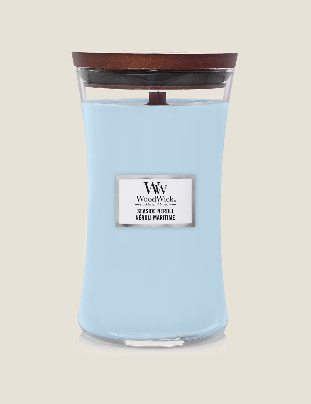 Seaside Neroli Hourglass Candle with Crackle Wick image 1