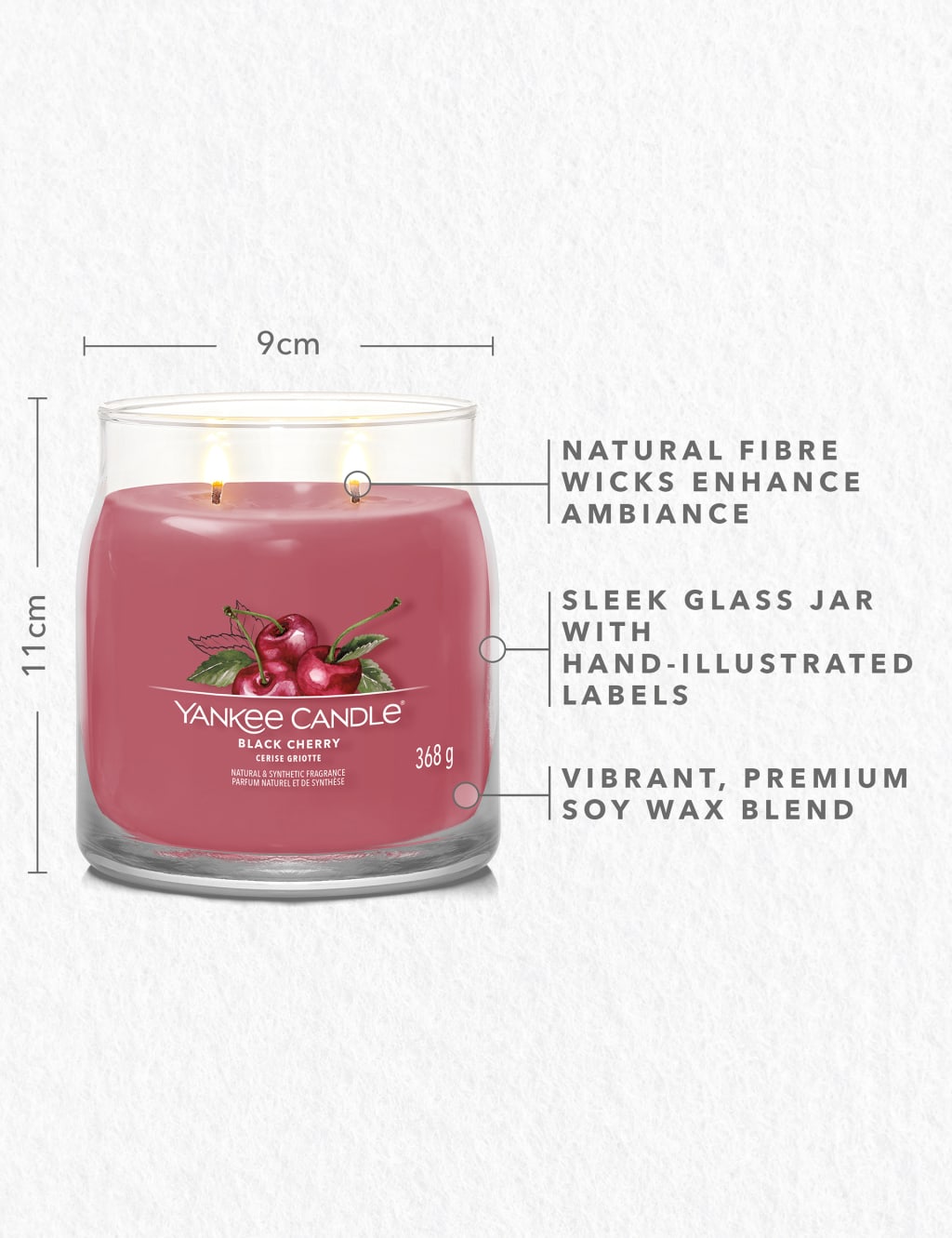 Black Cherry Signature Medium Jar Scented Candle image 5