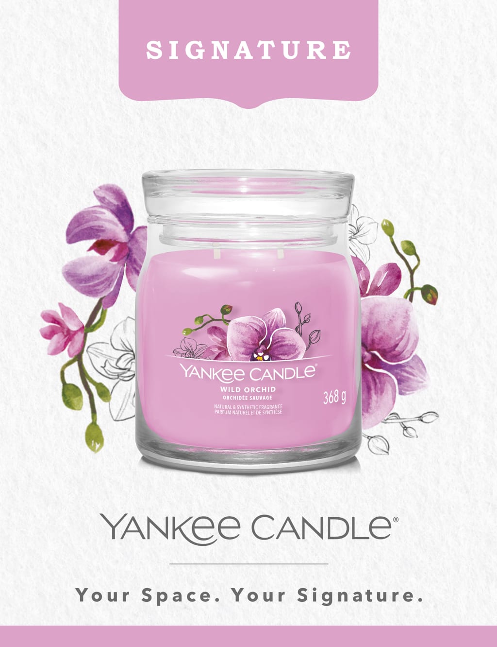 Wild Orchid Signature Medium Jar Scented Candle image 3