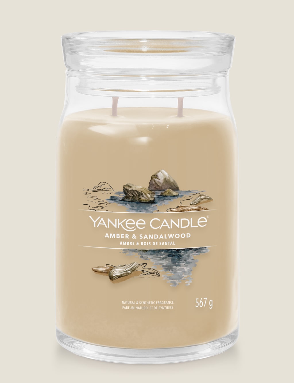Amber & Sandalwood Signature Large Jar Scented Candle