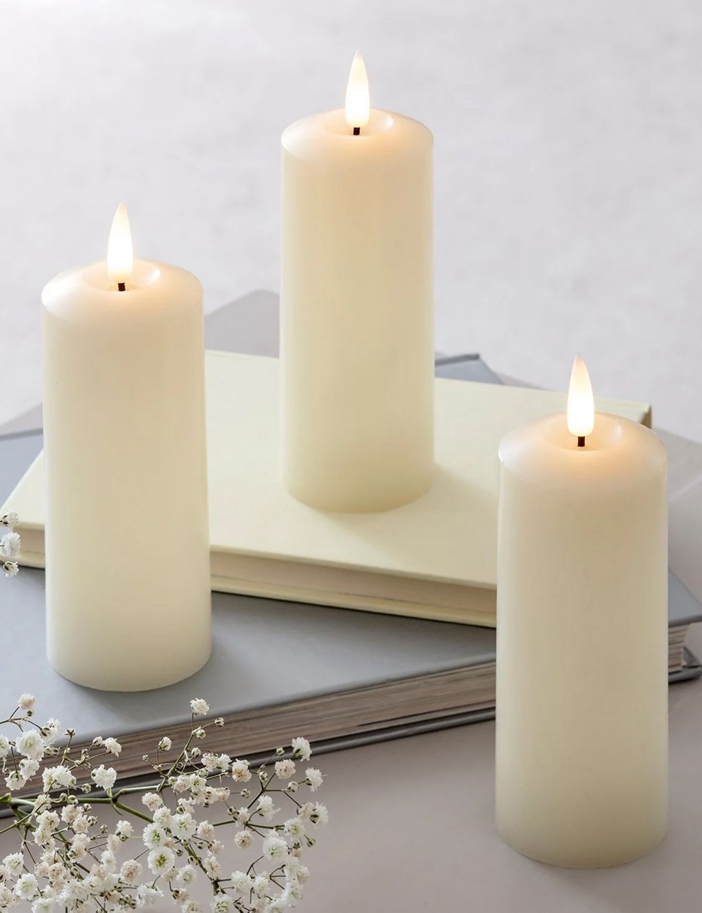 Set of 3 TruGlow® Skinny Pillar LED Candles image 1