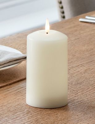 Lights4Fun TruGlow® Medium Pillar LED Candle - Ivory, Ivory