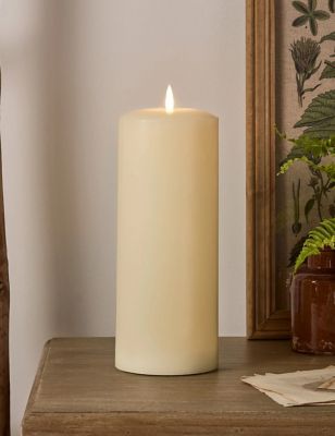 Lights4Fun TruGlow Chapel Pillar LED Candle - Ivory, Ivory