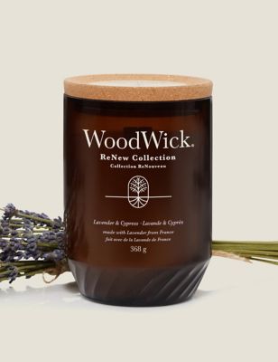 Woodwick ReNew Lavender & Cypress Large Jar Candle - Brown, Brown