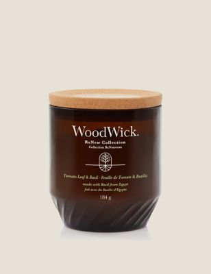 Woodwick ReNew Tomato Leaf & Basil Medium Jar Candle - Brown, Brown