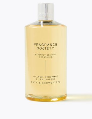 Fragrance Society Womens Mens Orange, Bergamot & Lemongrass Shower Gel 500ml
