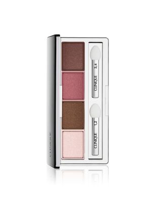 Clinique Womens All About Shadow Quad Eyeshadow 4.8g - Pale Blush, Pale Blush,Light Brown,Gold
