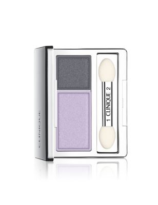 Clinique Womens All About Shadow Duo Eyeshadow 2.2g - Pale Blue, Pale Blue,Pale Blush,Purple,Soft P