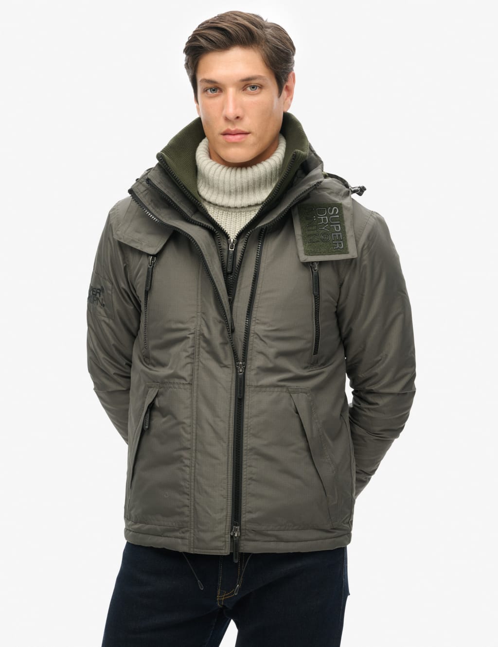 Hooded Padded Double Collar Anorak