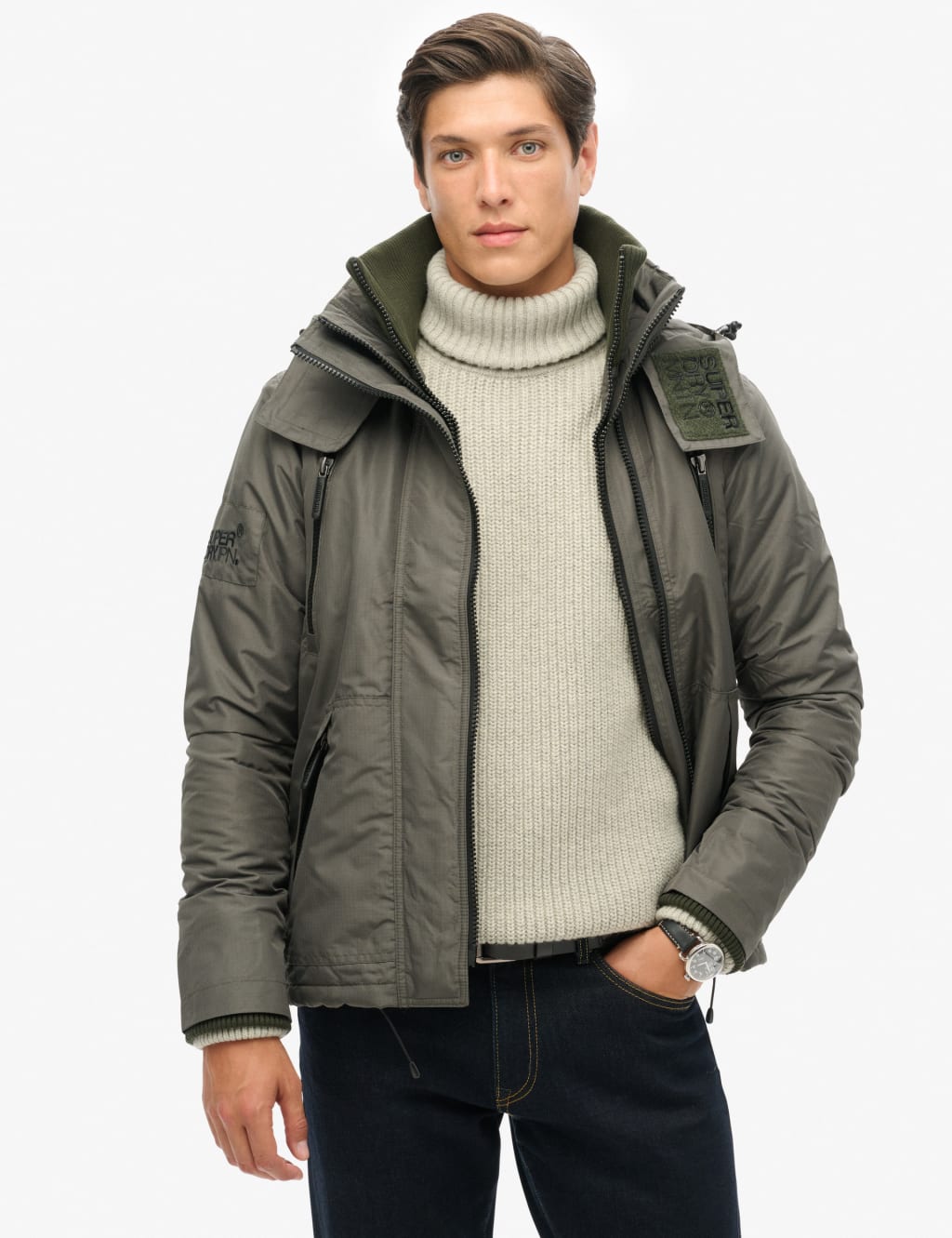 Hooded Padded Double Collar Anorak image 2