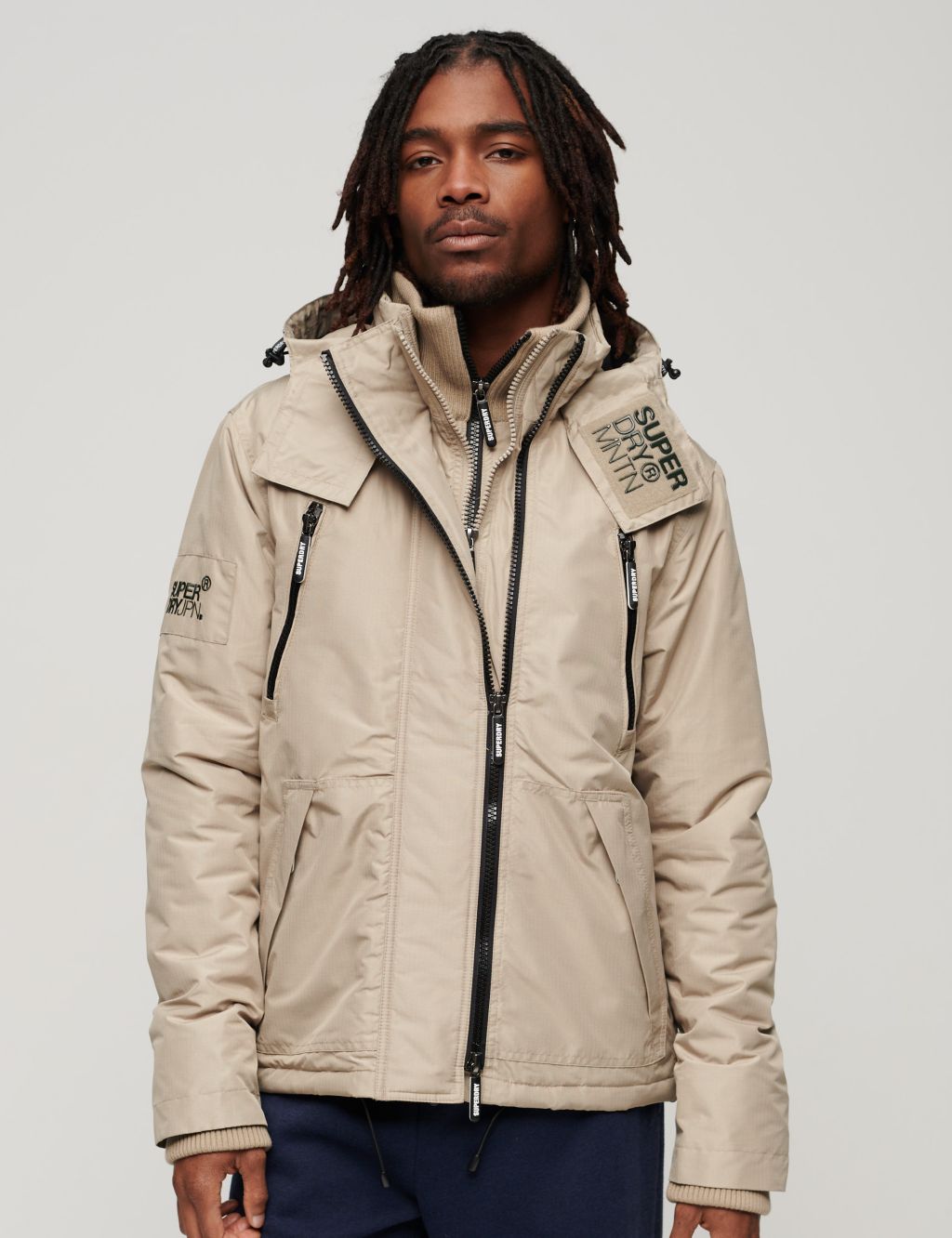 Hooded Padded Double Collar Anorak