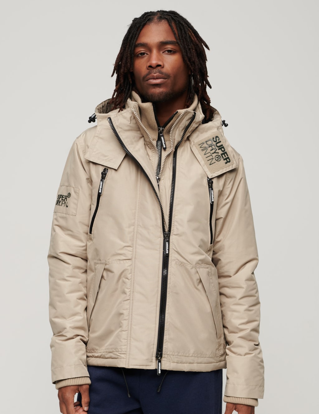 Hooded Padded Double Collar Anorak