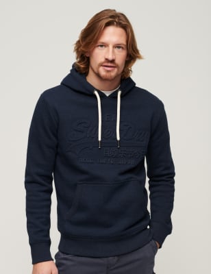 Superdry Men's Cotton Rich Logo Hoodie - S - Black, Black,Grey,Beige