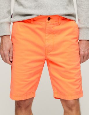 Superdry Mens Cotton Rich Chino Shorts - 30REG - Orange, Orange,Blue,Green,Beige,Dark Grey