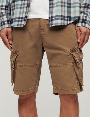 Superdry Mens Cotton Rich Cargo Shorts - 30REG - Brown, Brown,Black